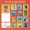 Vintage Travel Posters – 2024 Square Wall Calendar 16 Months Arts Planner Gift