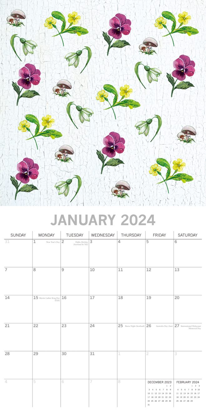 Beauty of Nature 2024 Square Wall Calendar 16 Month Floral Planner New Year Gift