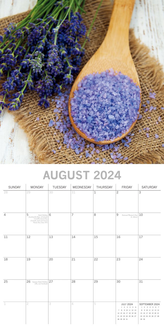 Lavender 2024 Square Wall Calendar 16 Months Floral Flower Planner New Year Gift