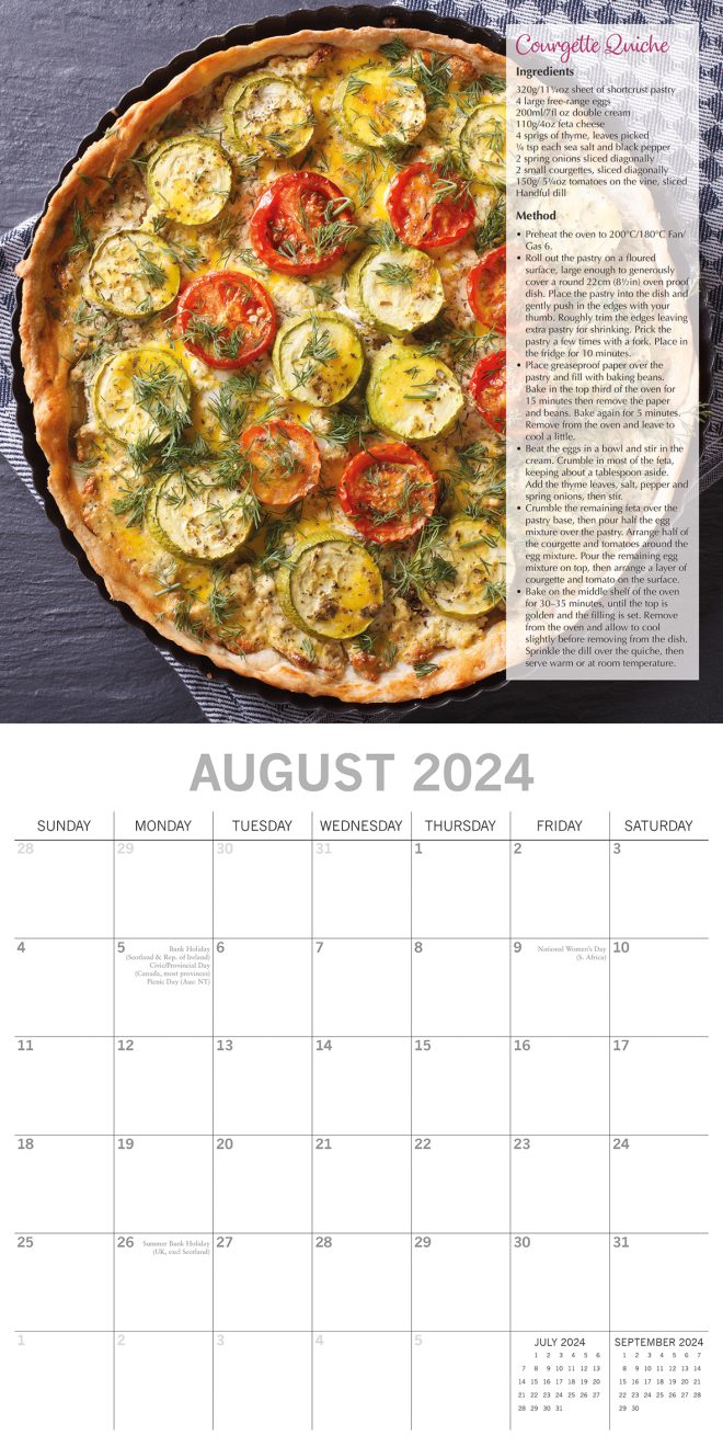 From Garden to Kitchen 2024 Square Wall Calendar 16 Month Food Planner w Recipes