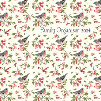 Birdsong Family Organiser – 2024 Square Wall Calendar 16 Months School Planner