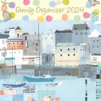 By the Sea Family Organiser – 2024 Square Wall Calendar 16 Months School Planner