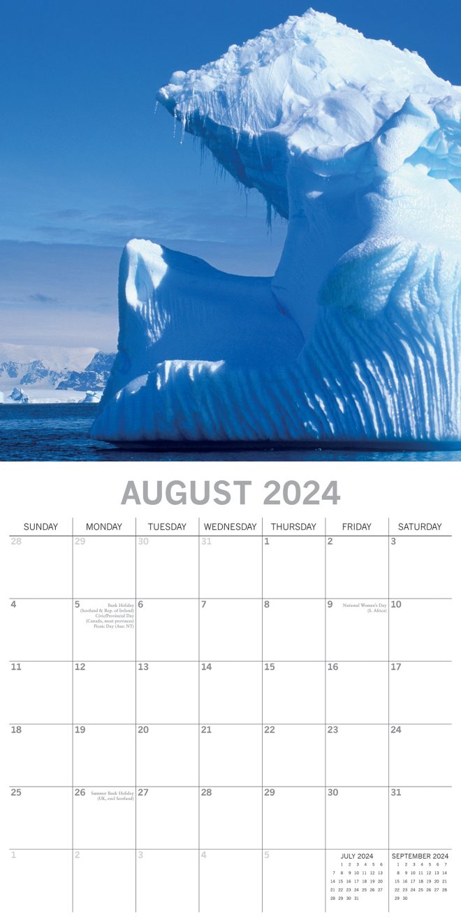 Antarctica – 2024 Square Wall Calendar 16 Months Planner Christmas New Year Gift