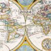 Antique Maps 2024 A5 Padded Cover Diary Premium Planner Book Xmas New Year Gift