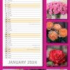 Roses – 2024 Slimline Slim Wall Calendar Hanging Planner New Year Gift