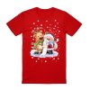 100% Cotton Christmas T-shirt Adult Unisex Tee Tops Funny Santa Party Custume, Reading Santa (Red) – S