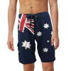 Men’s Adult Board Shorts Australian Flag Australia Day Souvenir Navy Beach Wear, Navy – S