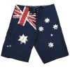 Men’s Adult Board Shorts Australian Flag Australia Day Souvenir Navy Beach Wear, Navy – S