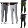 Men’s Fleece Slim Trackpant Sport Joggers w Zipped Pockets Gym Casucal Trousers, Black – 2XL