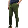 Men’s Fleece Slim Trackpant Sport Joggers w Zipped Pockets Gym Casucal Trousers, Olive – XS