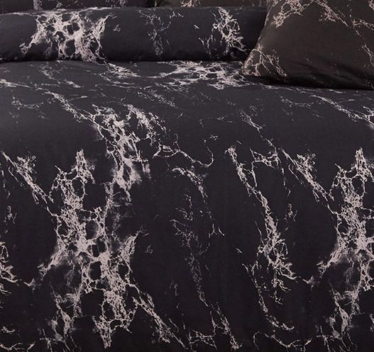 Black Marble Duvet Doona Quilt Cover Set – DOUBLE