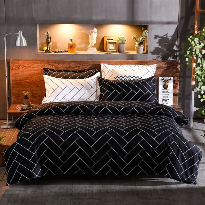 Black&White Duvet Doona Quilt Cover Set – KING