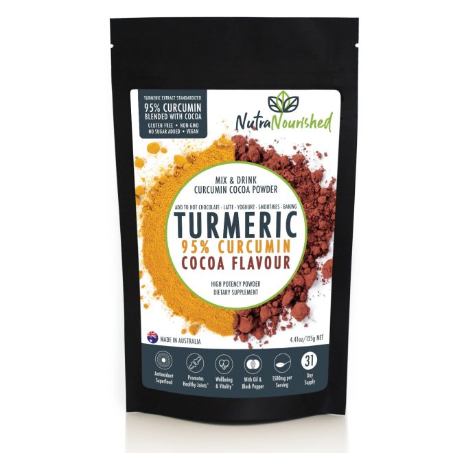 95% Organic Curcumin Extract Cocoa Flavour – Turmeric Powder With Black Pepper – Organic and with Black Pepper,