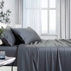 1000tc bamboo cotton sheet set mega queen charcoal