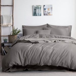 luxurious linen cotton quilt cover set king grey