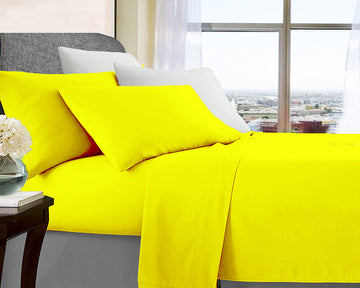 ultra soft microfibre sheet set mega queen yellow