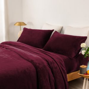 thermal microplush sheet set double aubergine