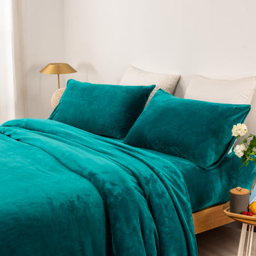 thermal microplush sheet set single teal