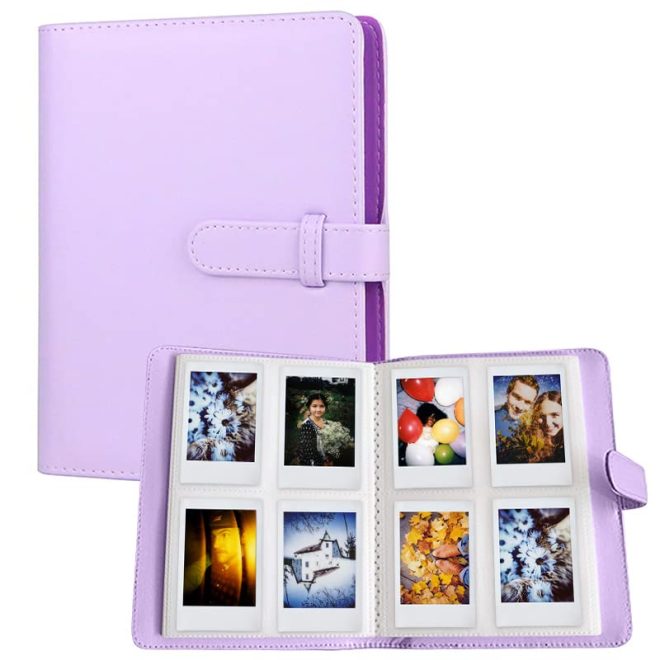 256 Pockets Photo Album for Fujifilm Instax Mini 11 12 9 40 Evo Liplay 8 7+ Instant Camera, Photo Album for Polaroid Kodak HP Zink 2×3″ Photo (Purple)