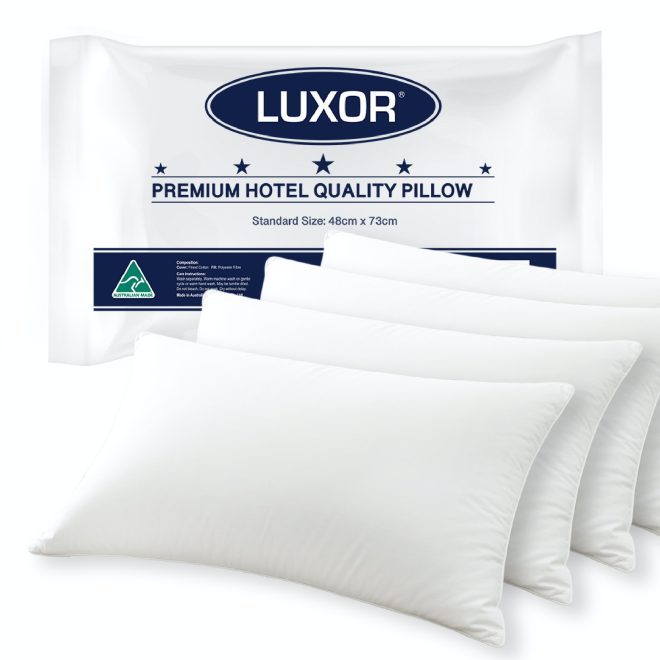 Australian Made Hotel Quality Pillow Standard Size Four Pack