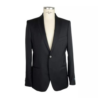 Black Milano Suit in Marlane Primatist Super 100s Wool Blend