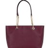 Jet Set Medium Front Zip Chain Tote Bag – Pebbled Leather One Size Women