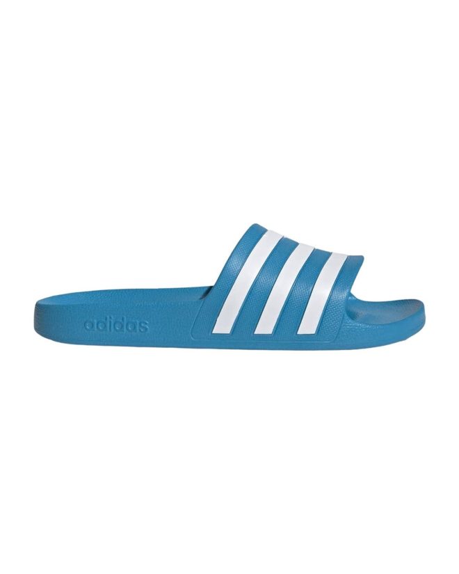 Blue/White Adidas Slides with Cloudfoam Cushioning – 9 US