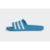 Blue/White Adidas Slides with Cloudfoam Cushioning – 9 US