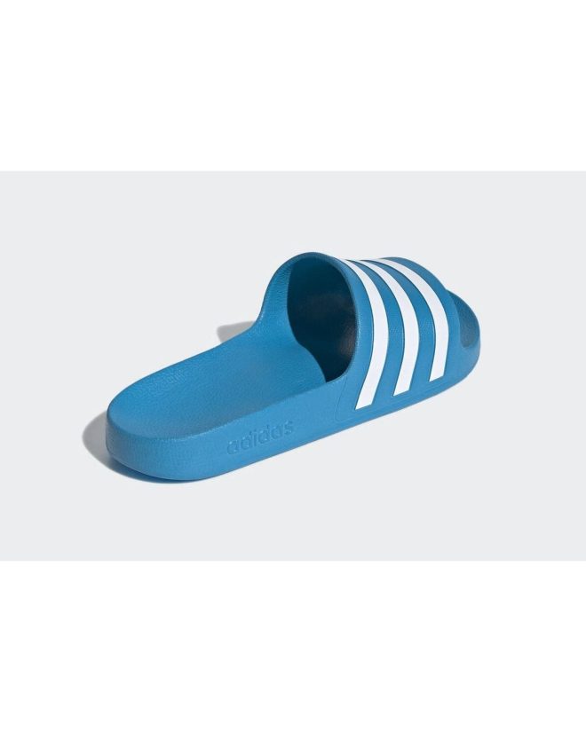 Blue/White Adidas Slides with Cloudfoam Cushioning – 9 US