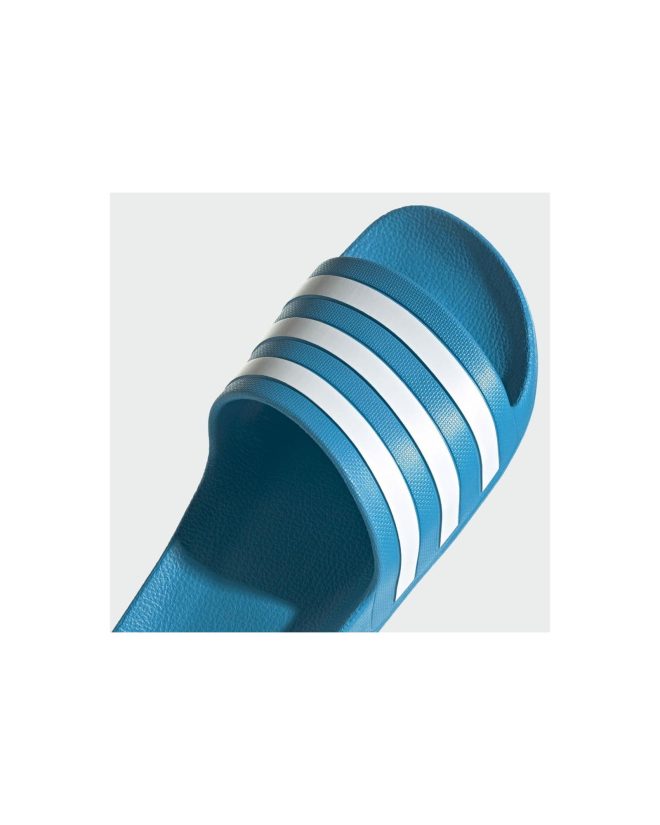 Blue/White Adidas Slides with Cloudfoam Cushioning – 9 US