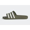 Green Adidas Slides with Signature Stripes – 5 US