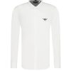 Aeronautica Militare White Cotton Shirt with Eagle Logo and Button Closure – L