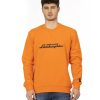 Front Print Crewneck Sweatshirt with Logo Sleeve Insert – L