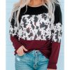 Azura Exchange Long Sleeve Cow Print Blouse – M