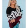 Azura Exchange Long Sleeve Cow Print Blouse – M