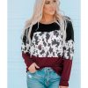 Azura Exchange Long Sleeve Cow Print Blouse – M