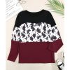 Azura Exchange Long Sleeve Cow Print Blouse – M