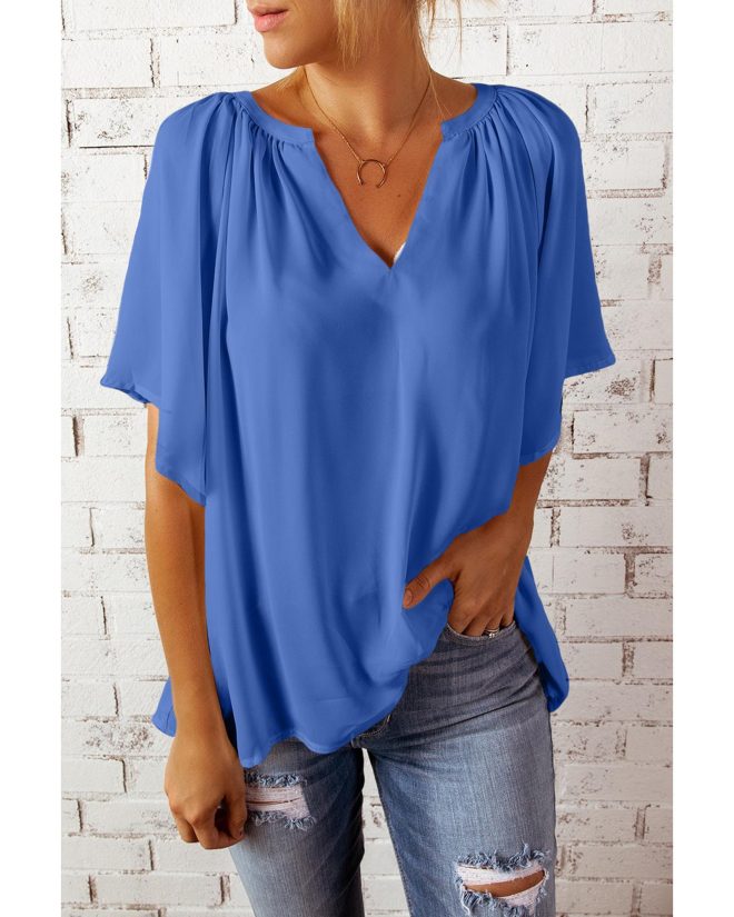 Azura Exchange Pleated Loose Blouse – S