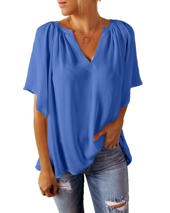 Azura Exchange Pleated Loose Blouse – S