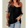 Azura Exchange Leopard Sleeve Top – L