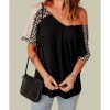 Azura Exchange Leopard Sleeve Top – L