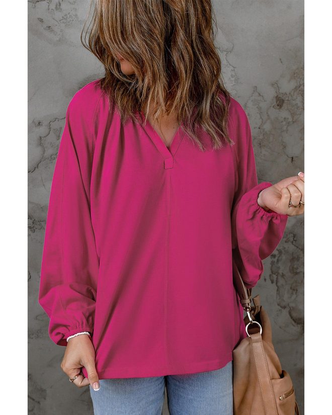 Azura Exchange Split V Neck Dolman Top – L