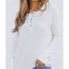 Azura Exchange Waffle Knit Henley Top – 2XL