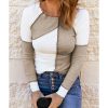 Azura Exchange Color Block Rib Knit Top – 2XL