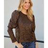 Azura Exchange Sequin Puff Sleeve Top – 2XL