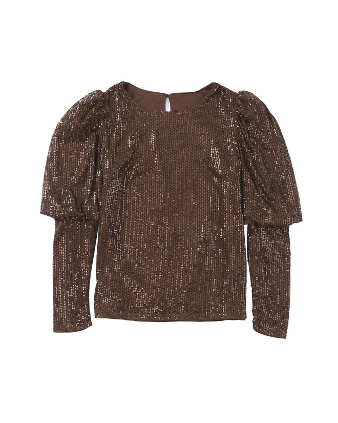 Azura Exchange Sequin Puff Sleeve Top – 2XL