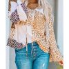 Azura Exchange Leopard Ribbon Tie Blouse – S