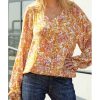 Azura Exchange Floral Split V Neck Blouse – L