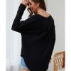 Azura Exchange Button Detail Waffle Knit Long Sleeve Top – 2XL