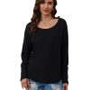 Azura Exchange Button Detail Waffle Knit Long Sleeve Top – 2XL